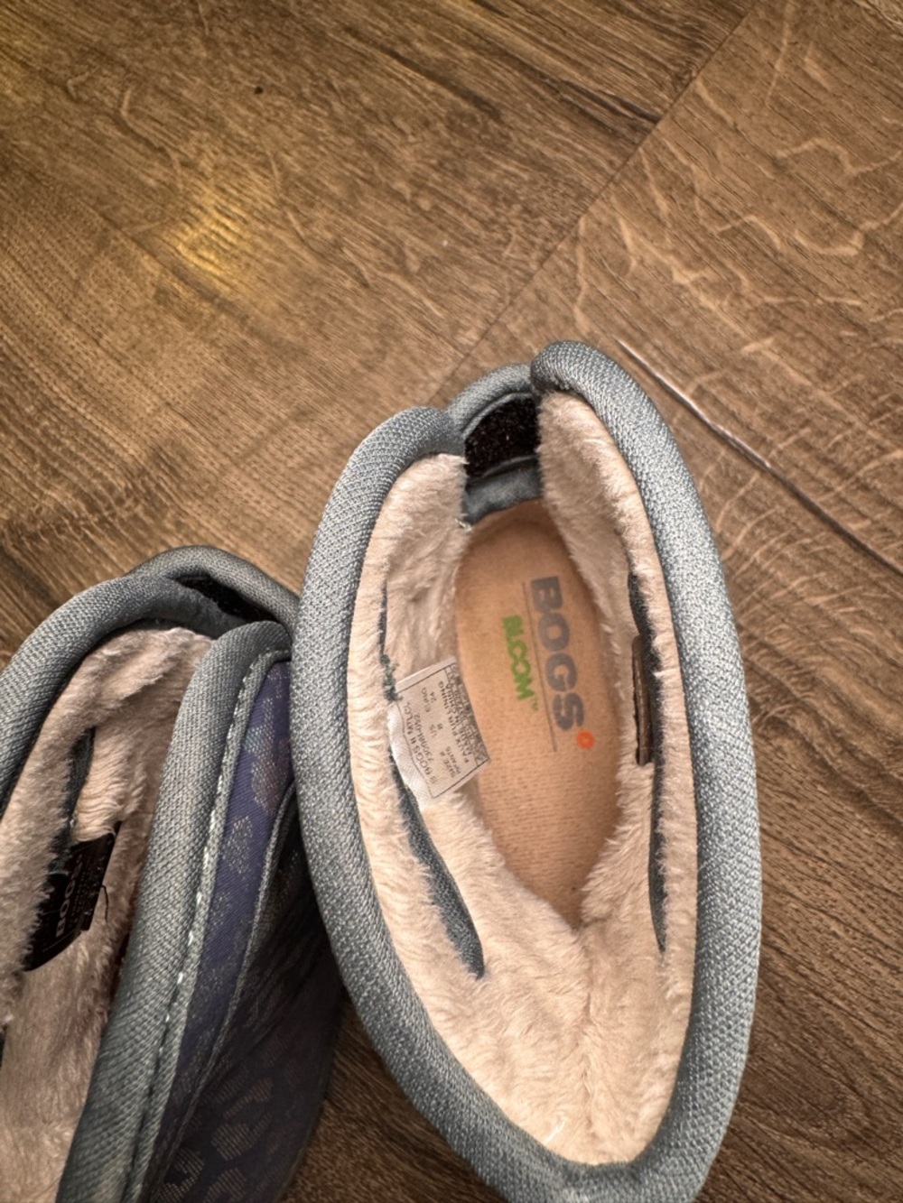 Bogs Gray Fleece-Lined Slip-On Boots